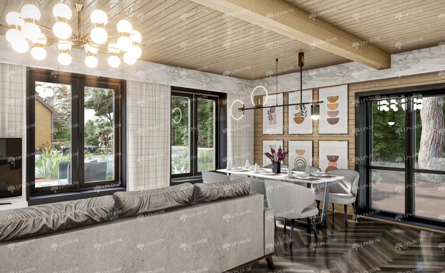 КАРКАСНЫЙ ДОМ САН ДЕНИ фото интерьера 3