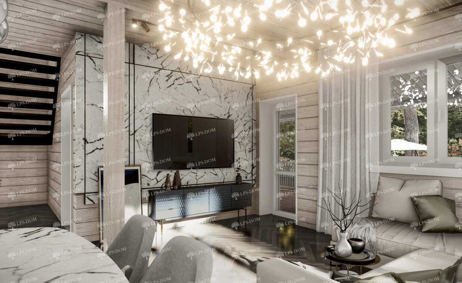 КАРКАСНЫЙ ДОМ СОВИНЬОН фото интерьера 10