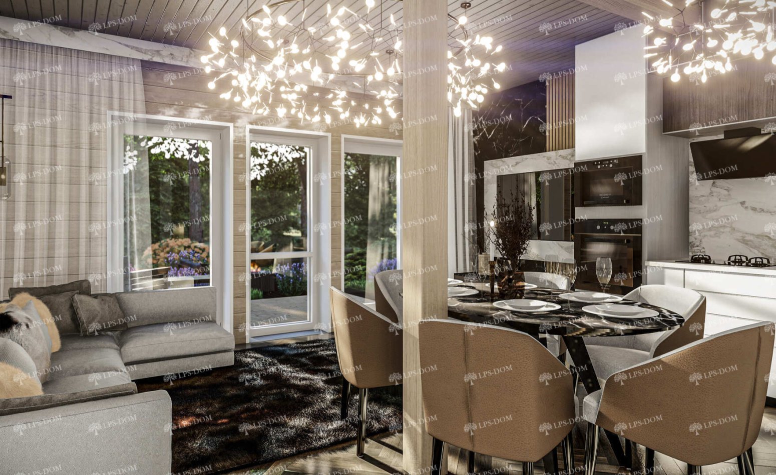 КАРКАСНЫЙ ДОМ ФОДЖА фото интерьера 4