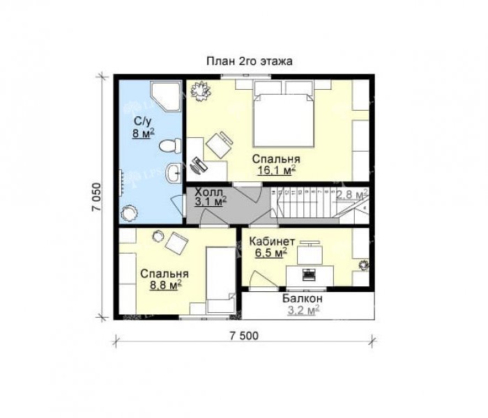 КАРКАСНЫЙ ДОМ СНЕЖИНКА планировка 2