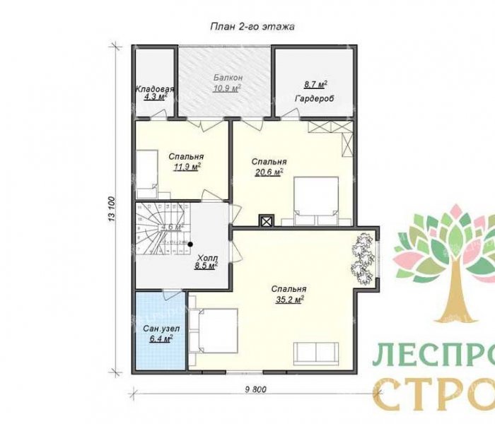 КАРКАСНЫЙ ДОМ ВОРОБЬЕВЫ ГОРЫ планировка 2
