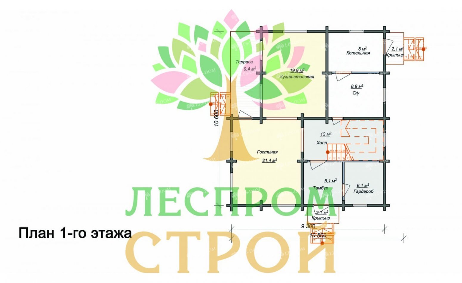 ПРОЕКТ ДОМА ИЗ КЛЕЕНОГО БРУСА ТЕПЛЫЙ фото 2