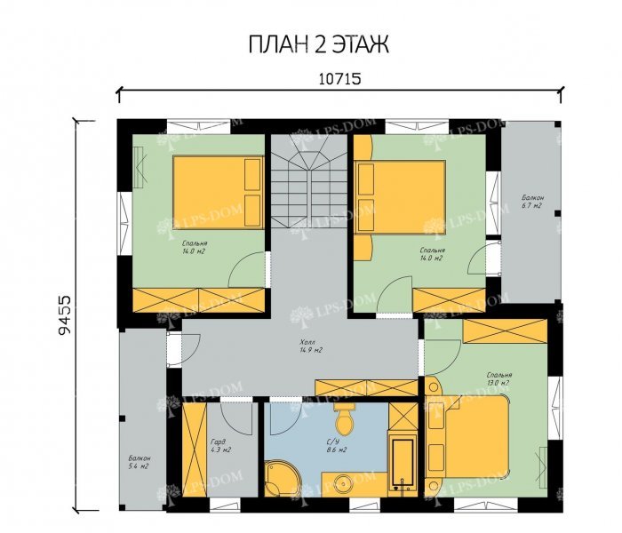 КАРКАСНЫЙ ДОМ ДЕЧИН планировка 2