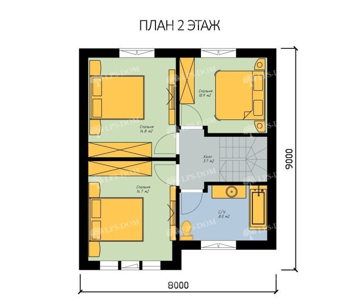 КАРКАСНЫЙ ДОМ БРЕВИК планировка 2