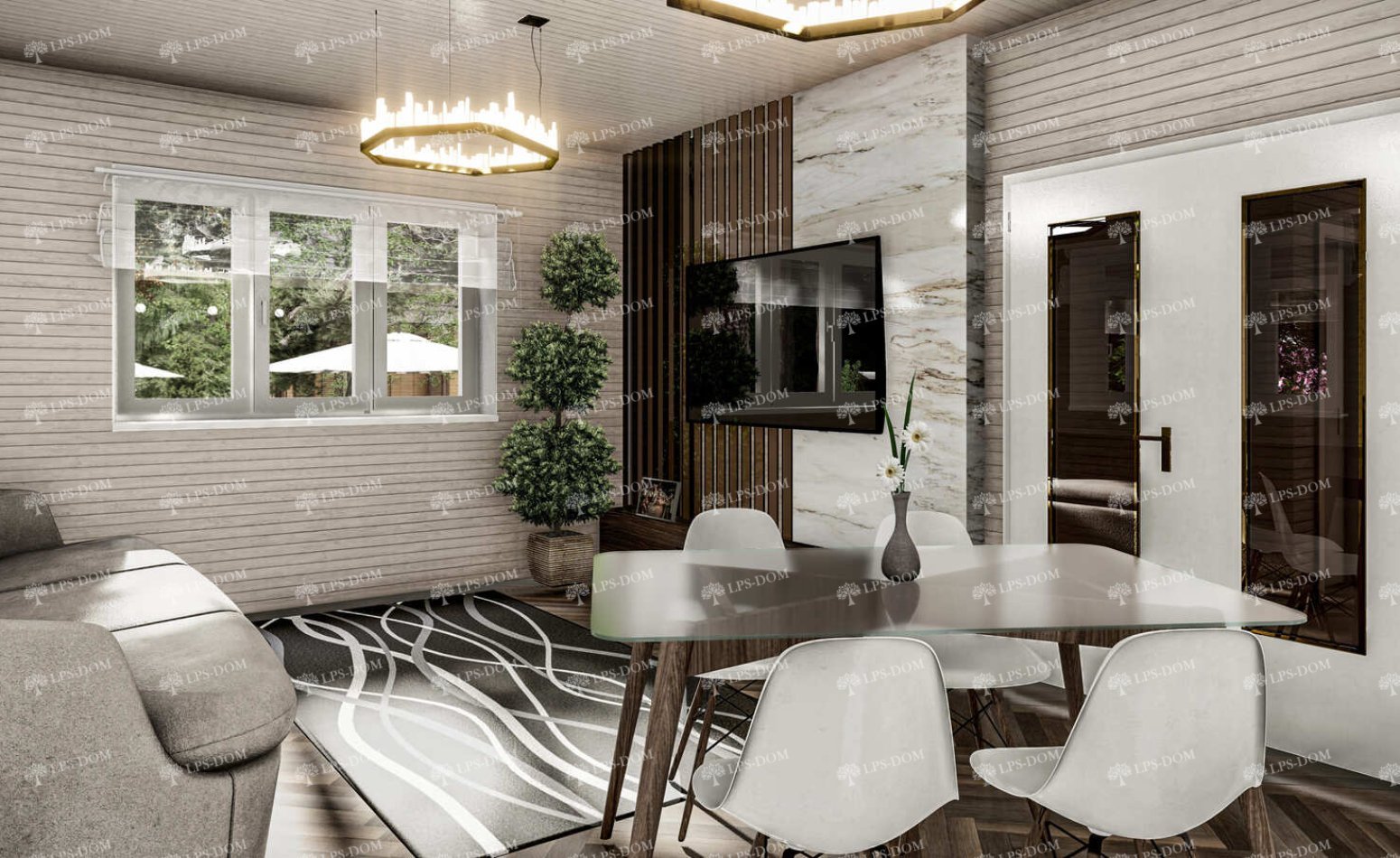 КАРКАСНЫЙ ДОМ ЖЕНВИЛЬЕ фото интерьера 9