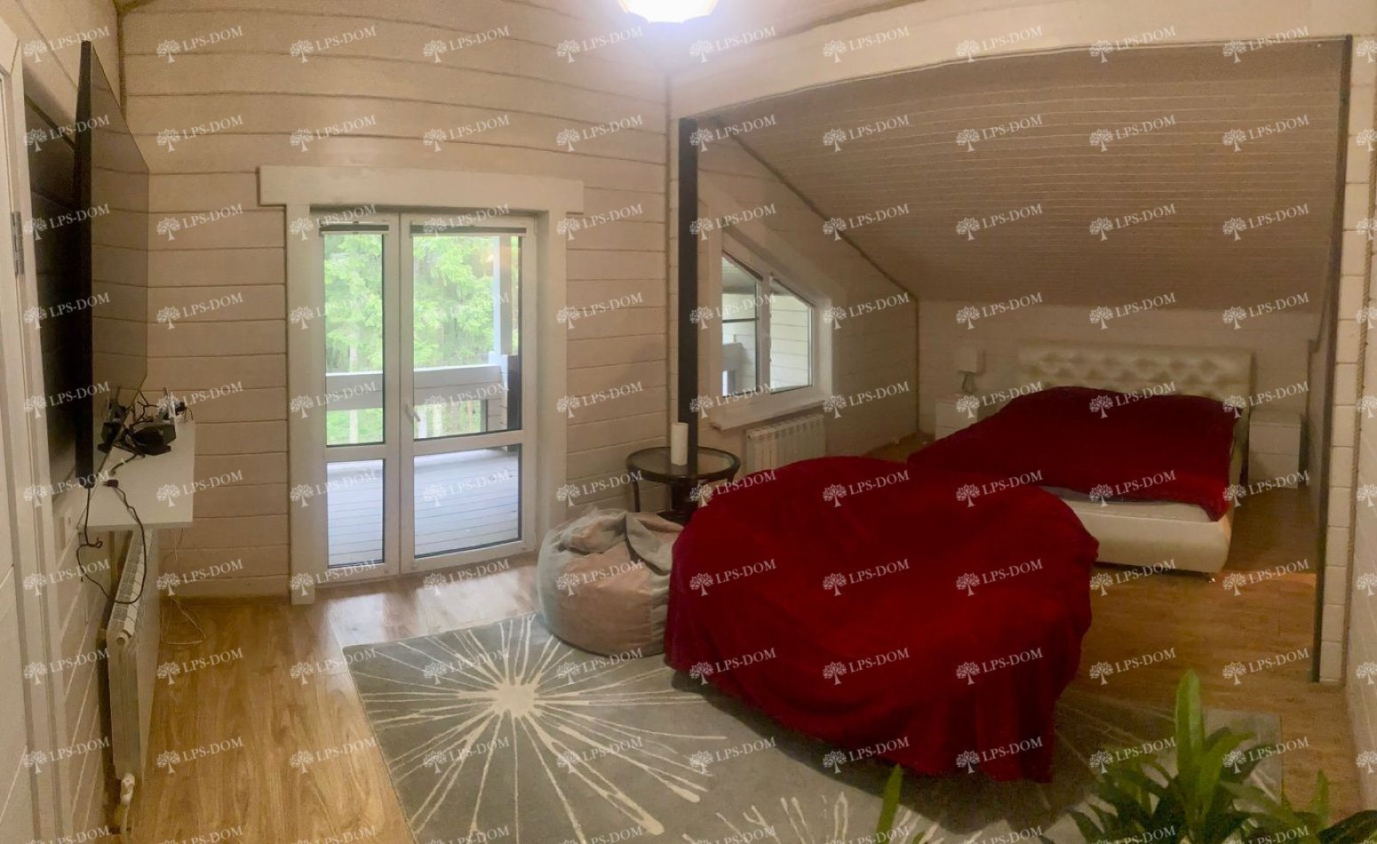 ДОМ ИЗ КЛЕЕНОГО БРУСА С УЧАСТКОМ У ЛЕСА С БАССЕЙНОМ фото интерьера 3