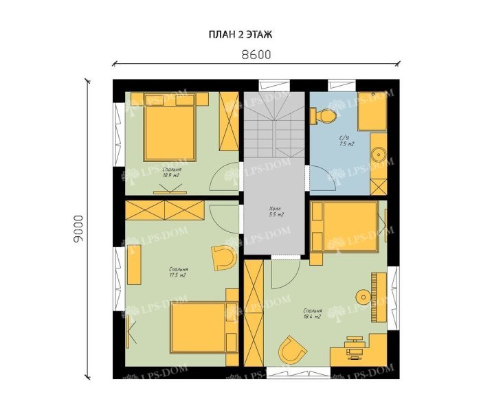 КАРКАСНЫЙ ДОМ ИМПЕРИЯ планировка 2