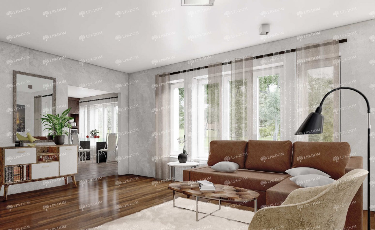 КАРКАСНЫЙ ДОМ КИРКИНЕС фото интерьера 17