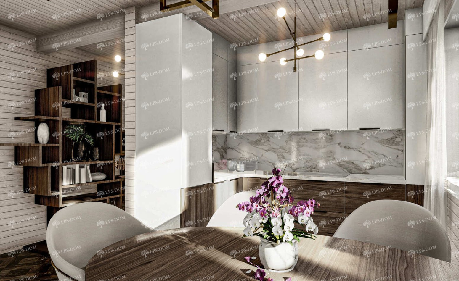 КАРКАСНЫЙ ДОМ НАРБОН фото интерьера 11