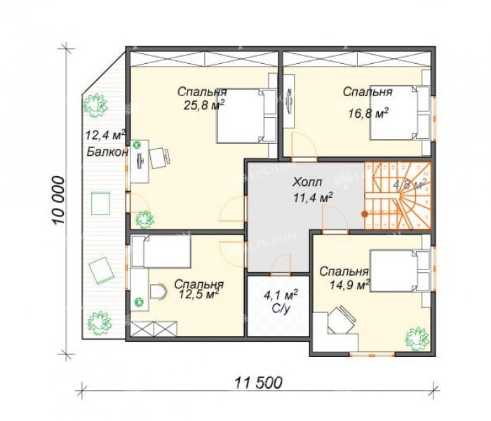 КАРКАСНЫЙ ДОМ ФЕНИКС планировка 2