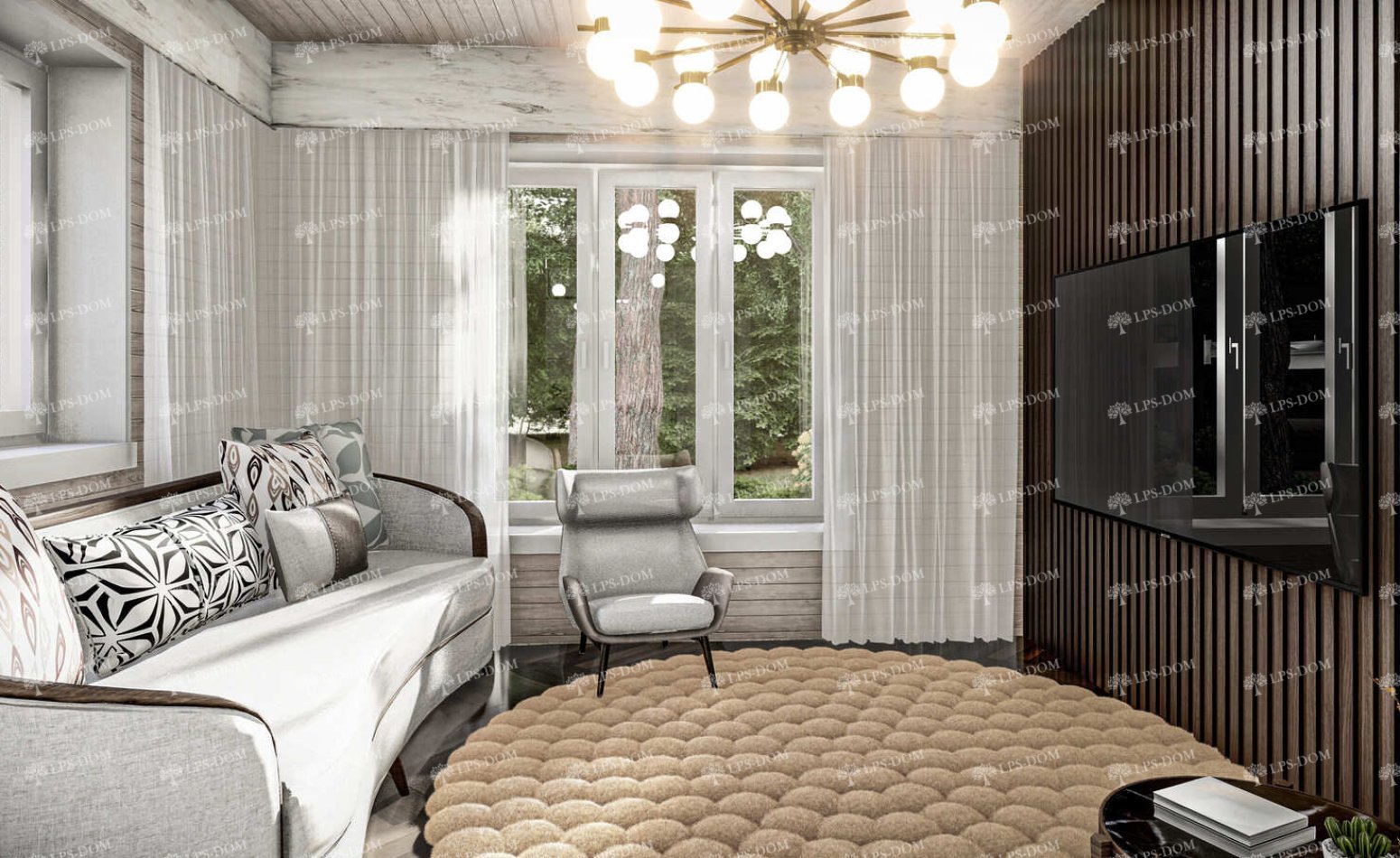 КАРКАСНЫЙ ДОМ НАРБОН фото интерьера 8