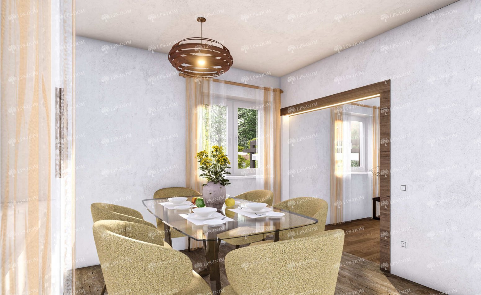 КАРКАСНЫЙ ДОМ МИТО фото интерьера 3