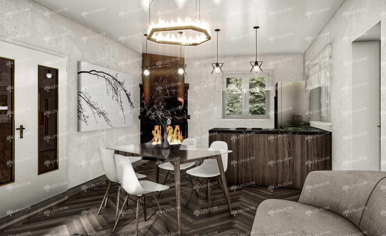 КАРКАСНЫЙ ДОМ ЖЕНВИЛЬЕ фото интерьера 4