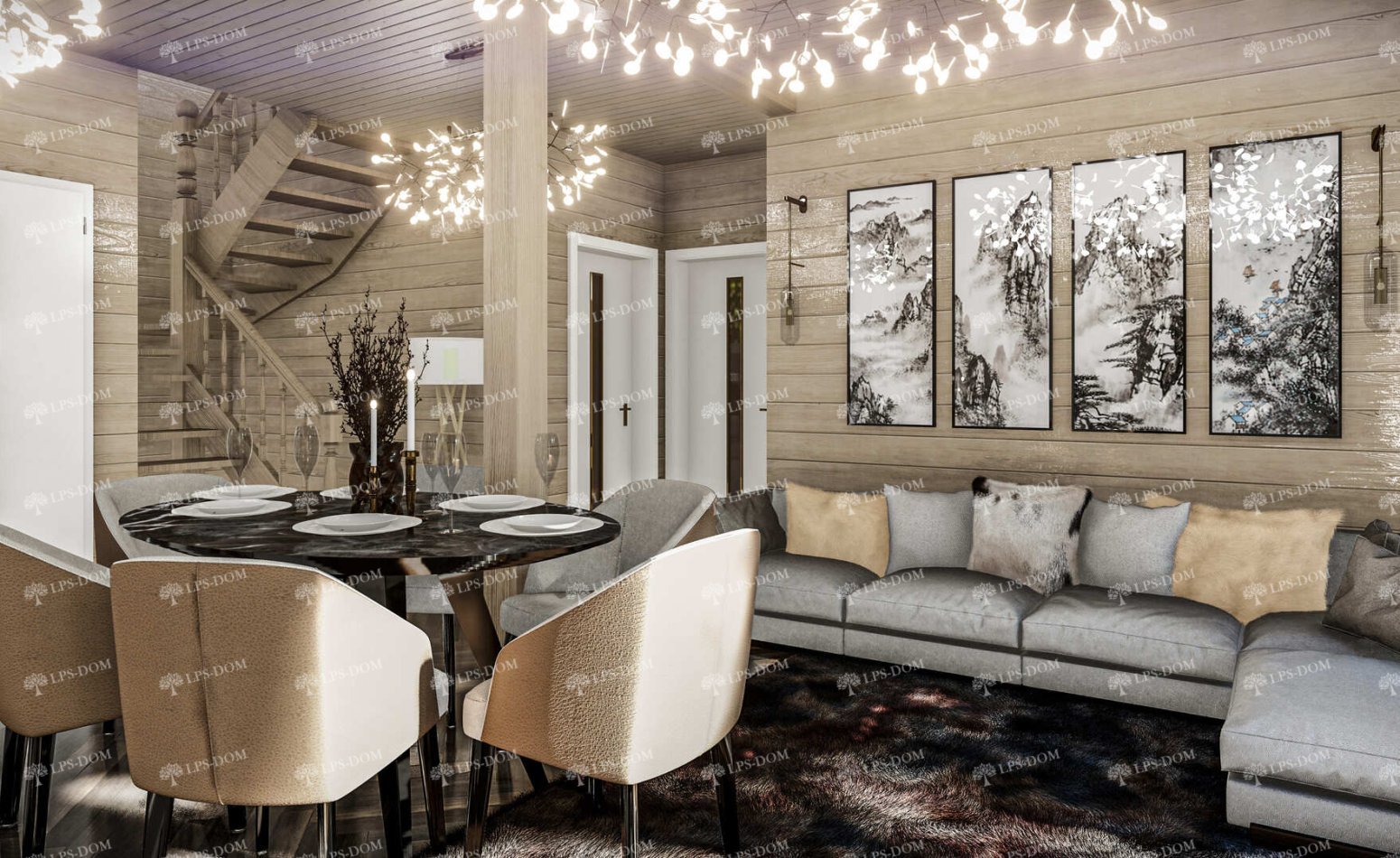 КАРКАСНЫЙ ДОМ ФОДЖА фото интерьера 3