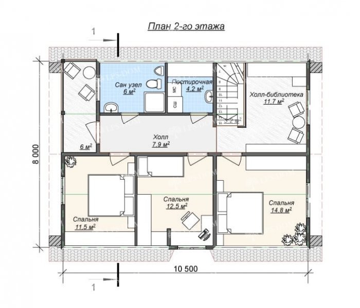 КАРКАСНЫЙ ДОМ КУПАВНА планировка 2