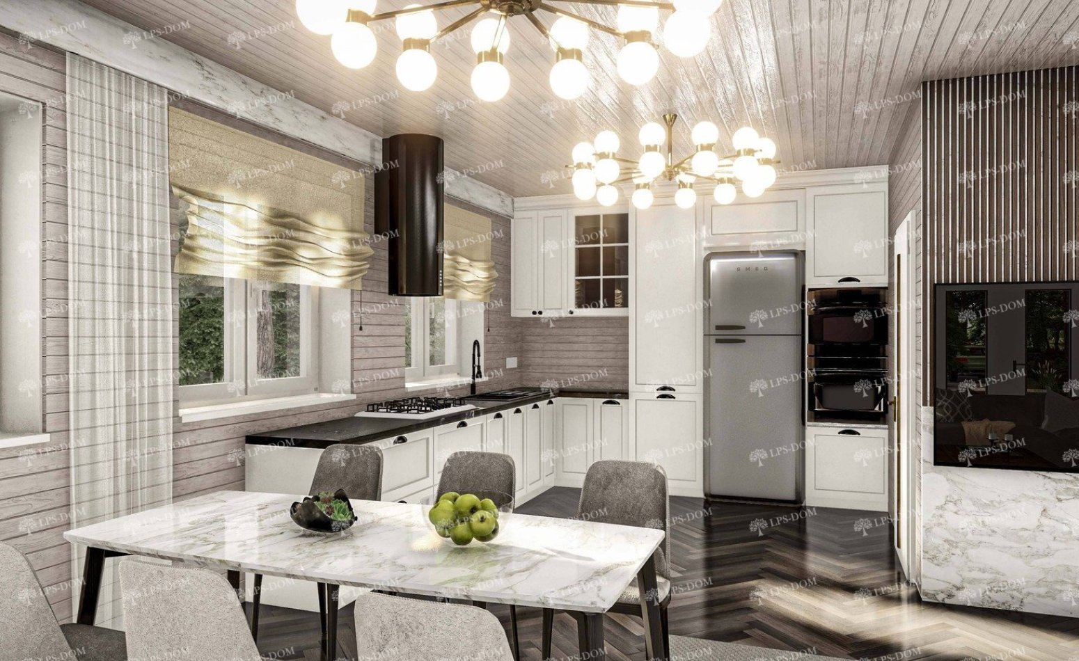 КАРКАСНЫЙ ДОМ ПЕРУДЖА фото интерьера 7