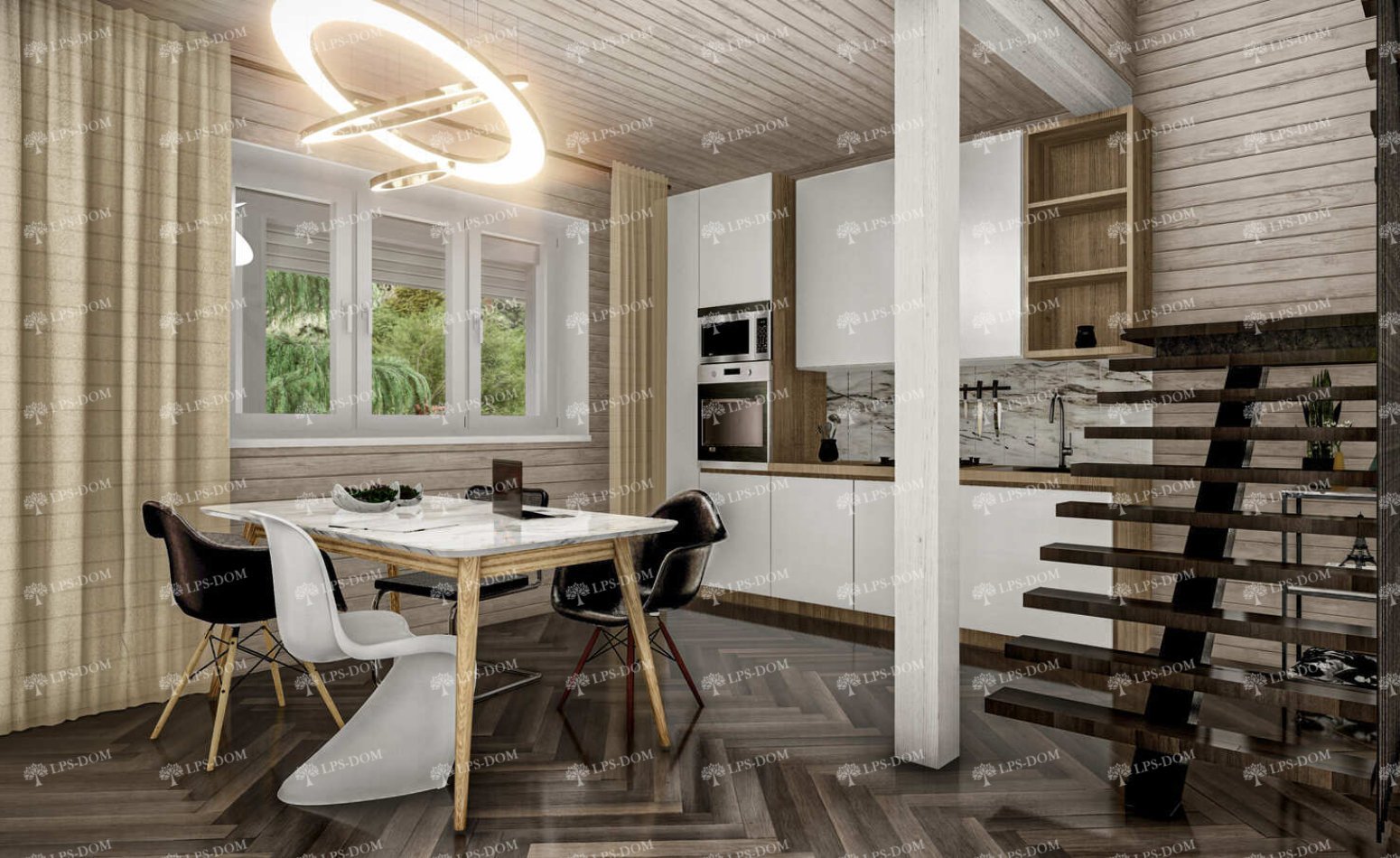 КАРКАСНЫЙ ДОМ ЛАМАНТЕН фото интерьера 4