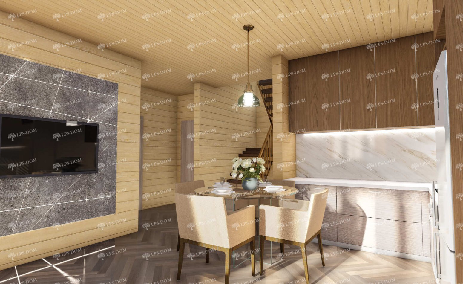 КАРКАСНЫЙ ДОМ ОИТА фото интерьера 5