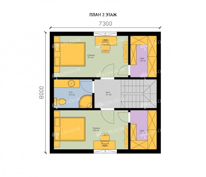 КАРКАСНЫЙ ДОМ ОСТИН планировка 4