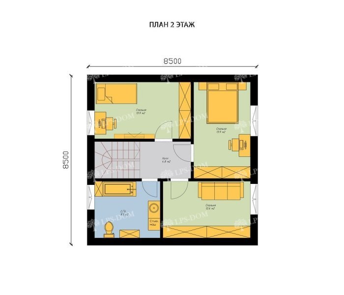 КАРКАСНЫЙ ДОМ СОВИНЬОН планировка 2