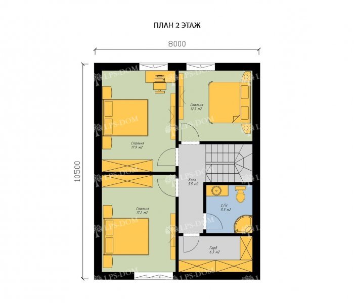 КАРКАСНЫЙ ДОМ НАРБОН планировка 2