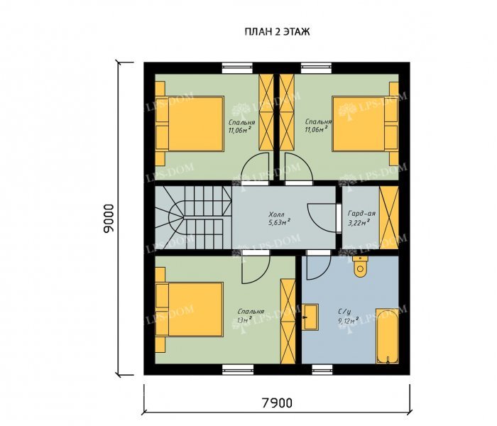 КАРКАСНЫЙ ДОМ АЛМАЗ планировка 2