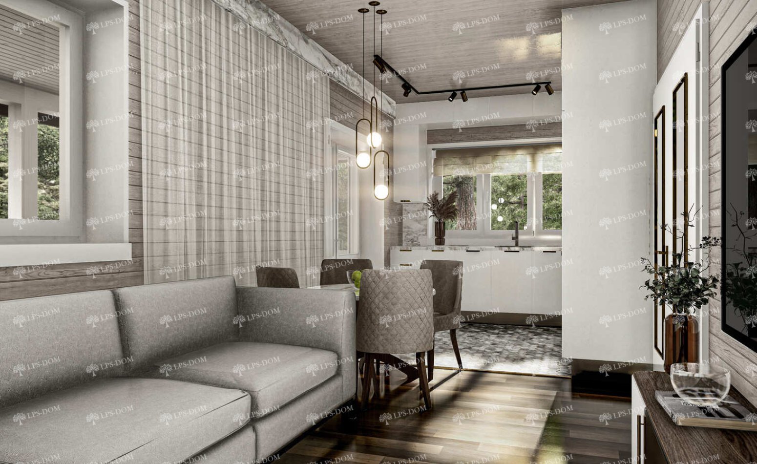 КАРКАСНЫЙ ДОМ КУРЕ фото интерьера 11