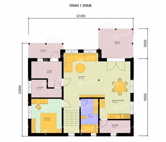 КАРКАСНЫЙ ДОМ ЛАНСИ планировка 2