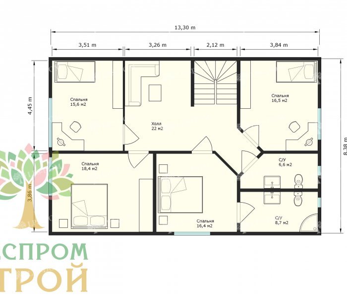 КАРКАСНЫЙ ДОМ ОЗЕРНЫЙ планировка 2