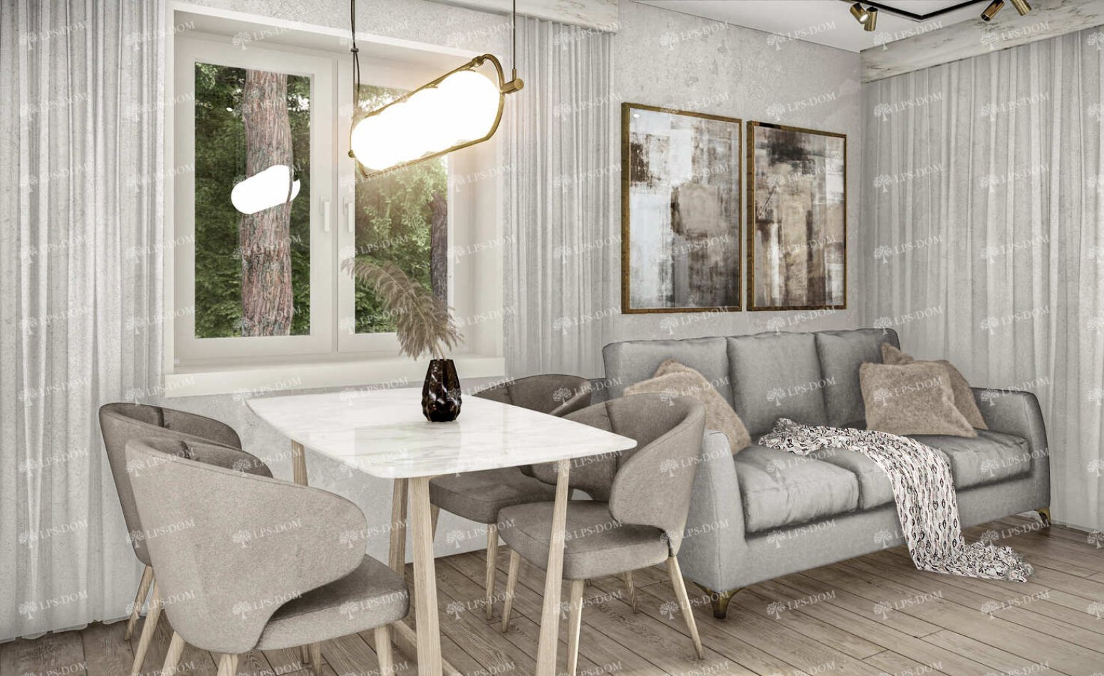 КАРКАСНЫЙ ДОМ ПУАТЬЕ фото интерьера 4