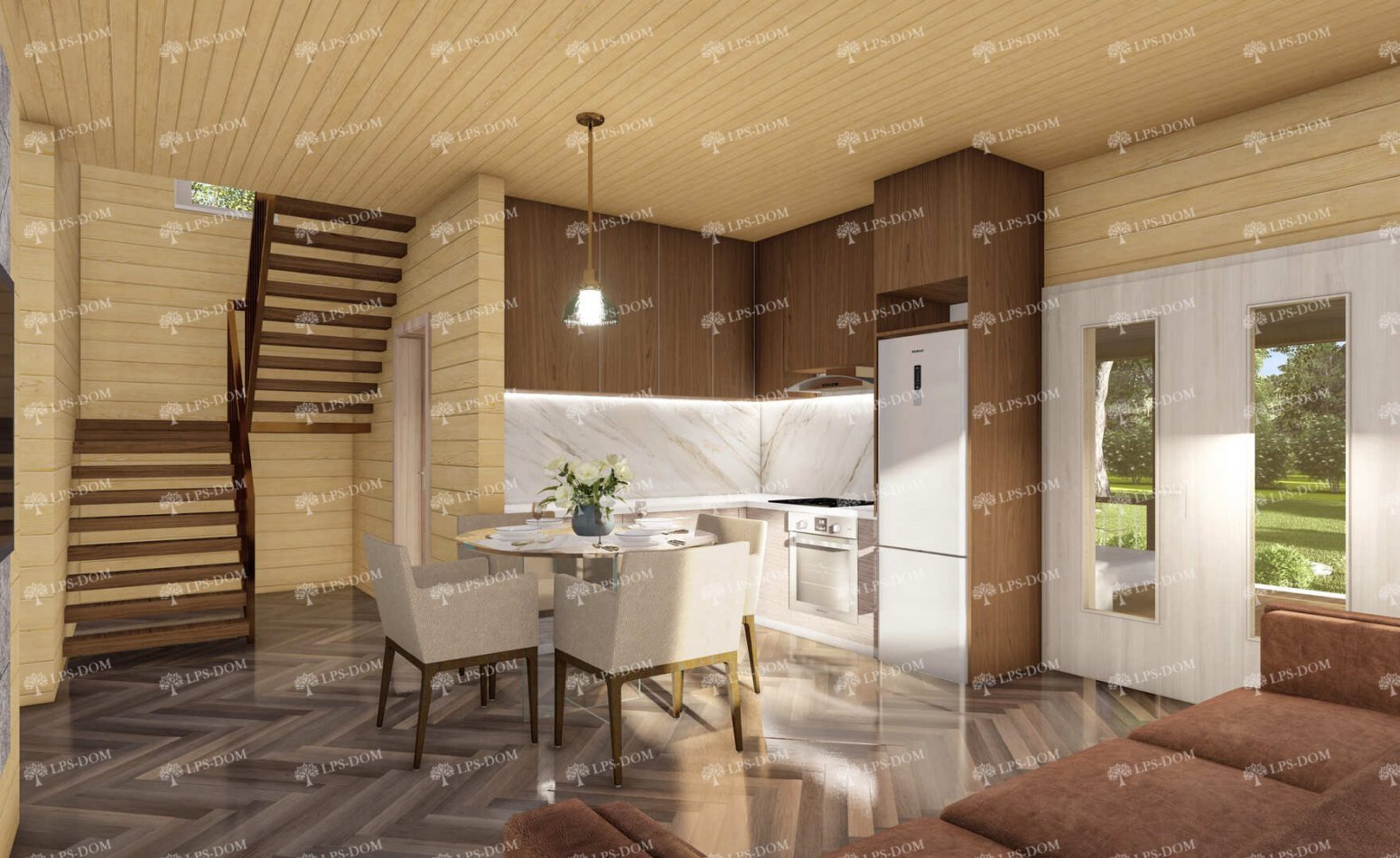 КАРКАСНЫЙ ДОМ ОИТА фото интерьера 4