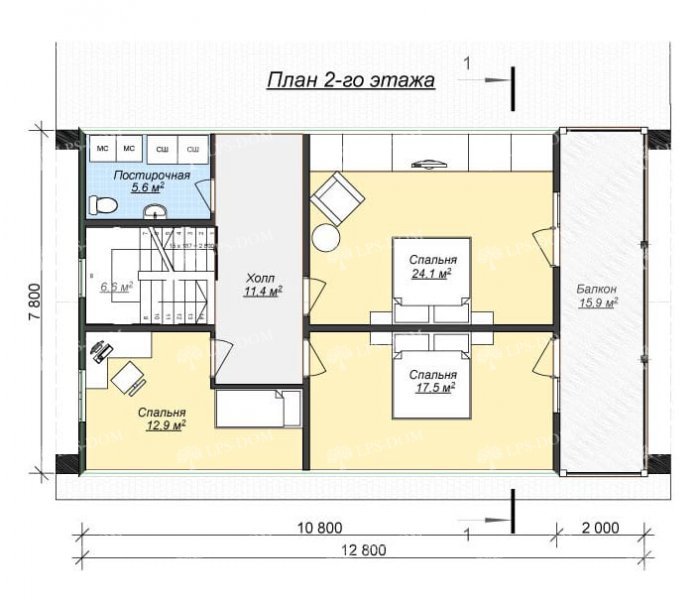 КАРКАСНЫЙ ДОМ ЛЮКС планировка 2