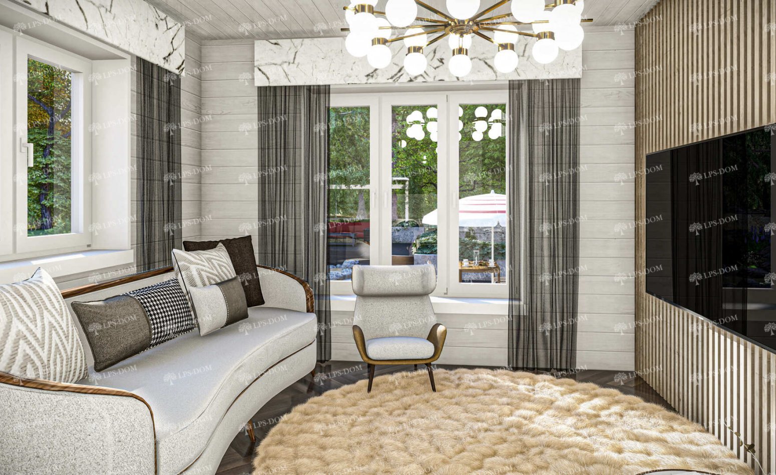 КАРКАСНЫЙ ДОМ НАРБОН фото интерьера 13