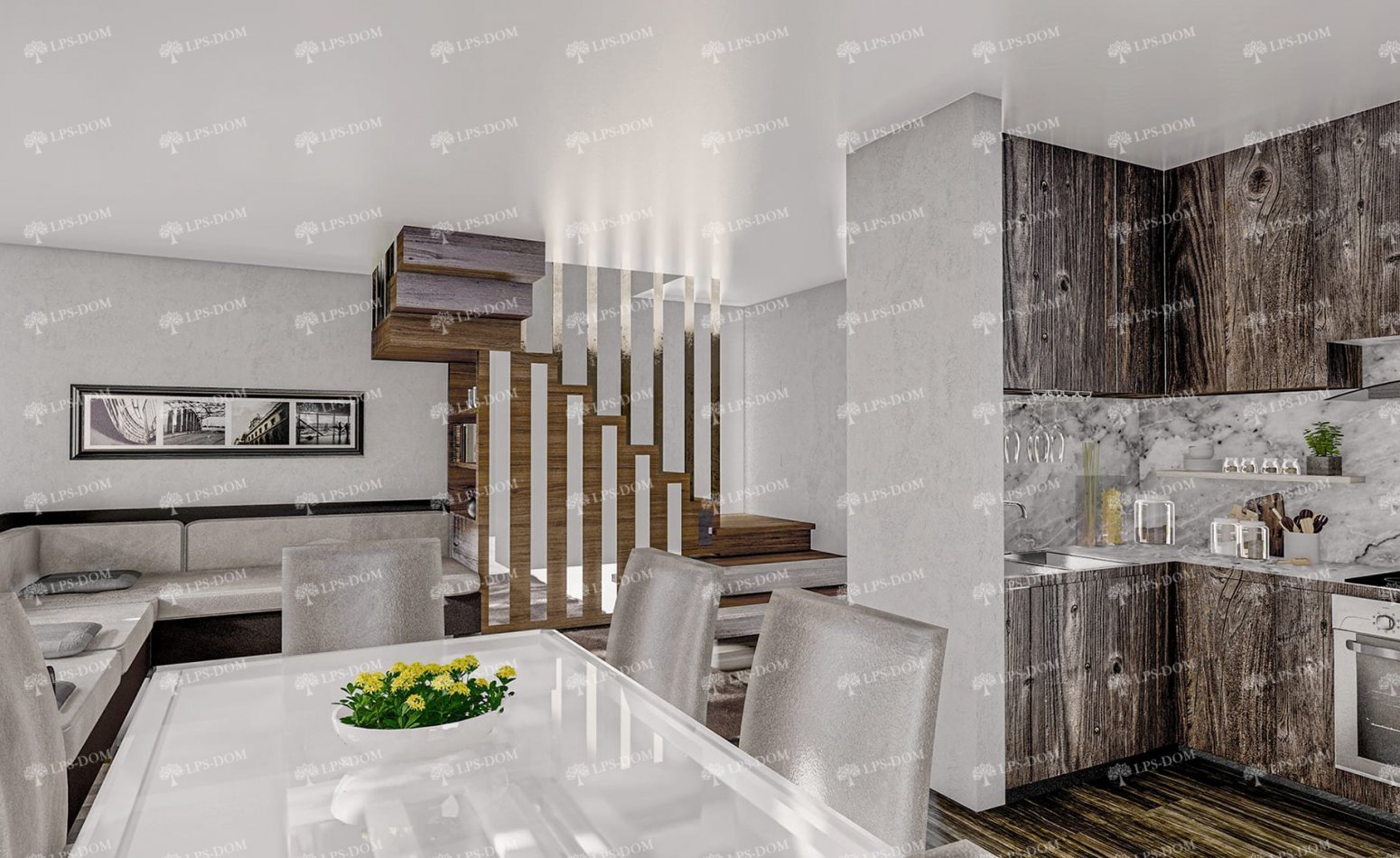 КАРКАСНЫЙ ДОМ АСКОНА фото интерьера 3