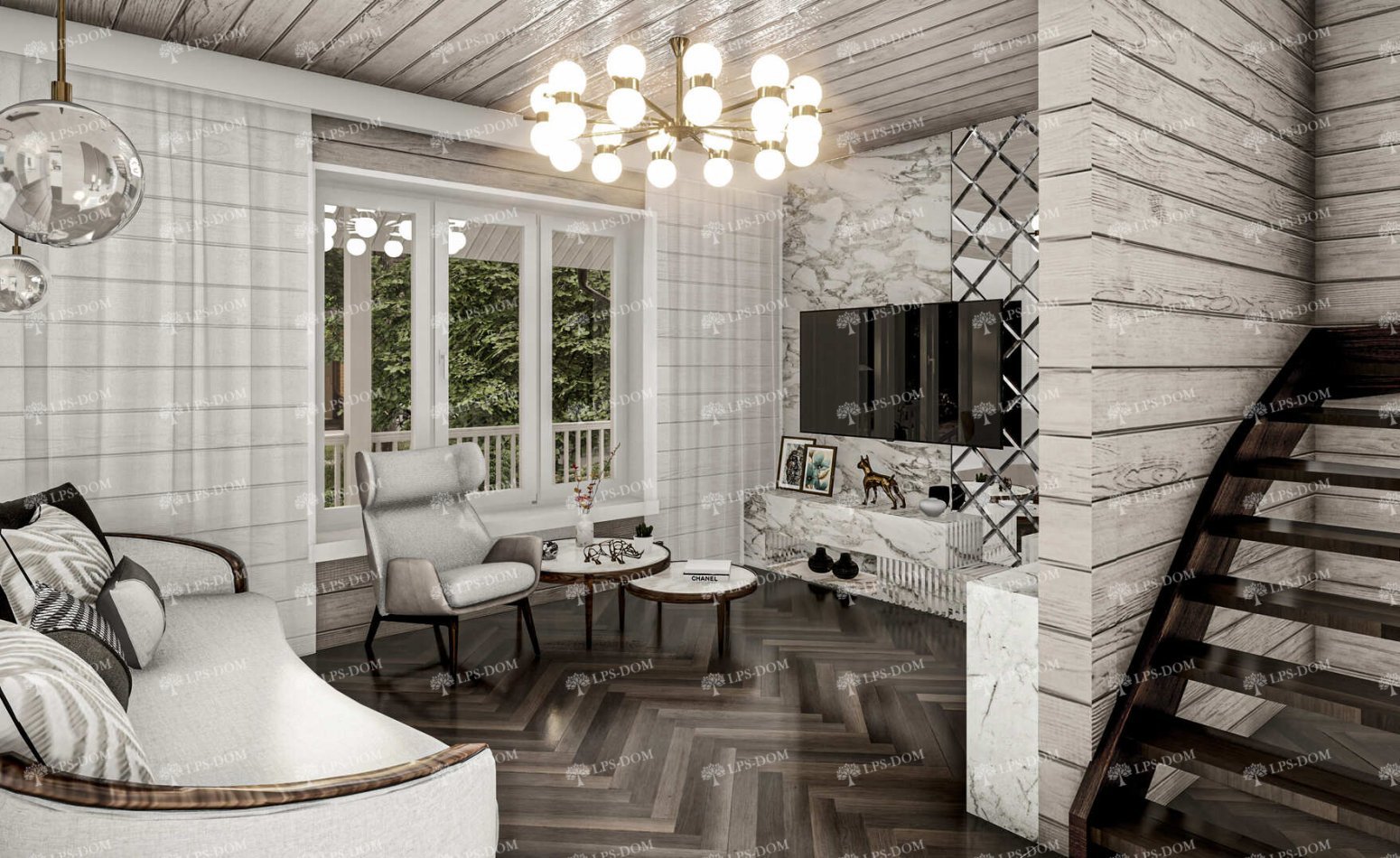 КАРКАСНЫЙ ДОМ САБАДЕЛЬ фото интерьера 11