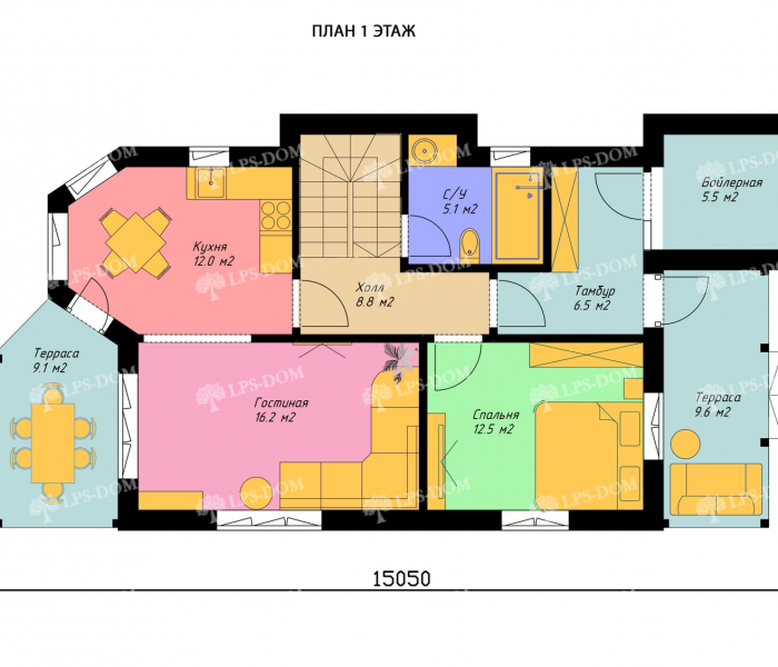 КАРКАСНЫЙ ДОМ НЕЖНЫЙ планировка 2