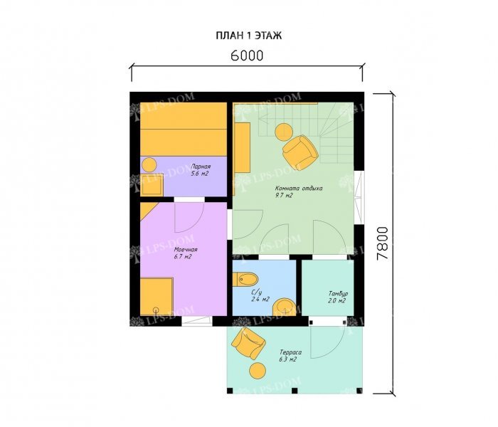 Баня Арендал планировка 2