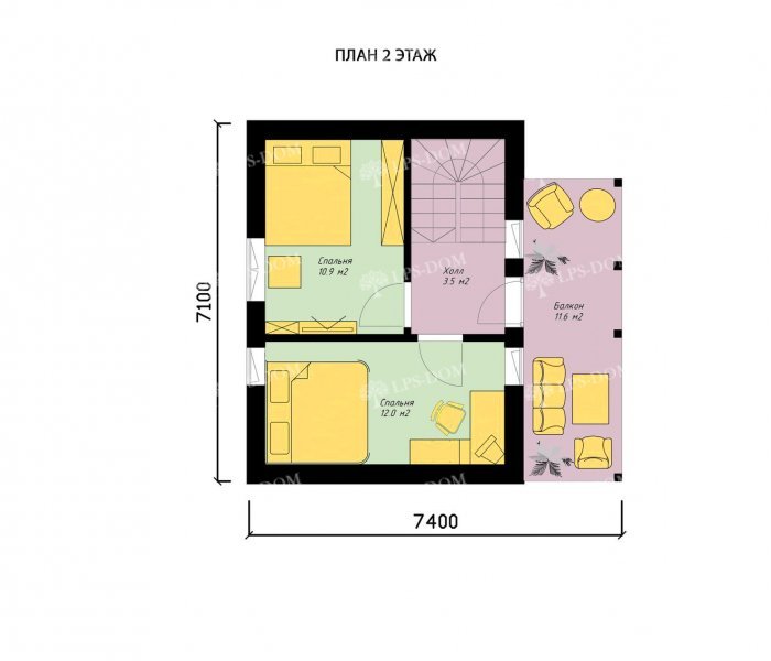 КАРКАСНЫЙ ДОМ МАРЕНГО планировка 2