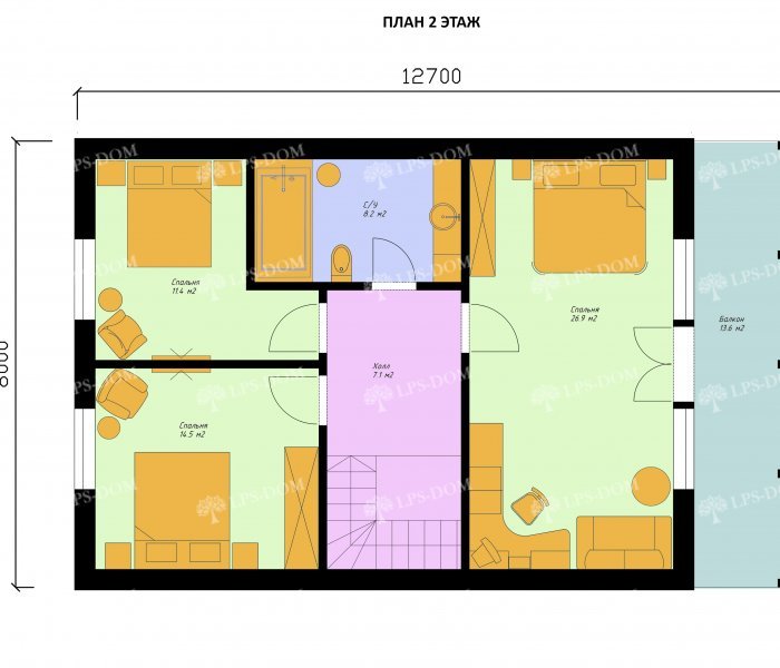 КАРКАСНЫЙ ДОМ РЕДИНГ планировка 2