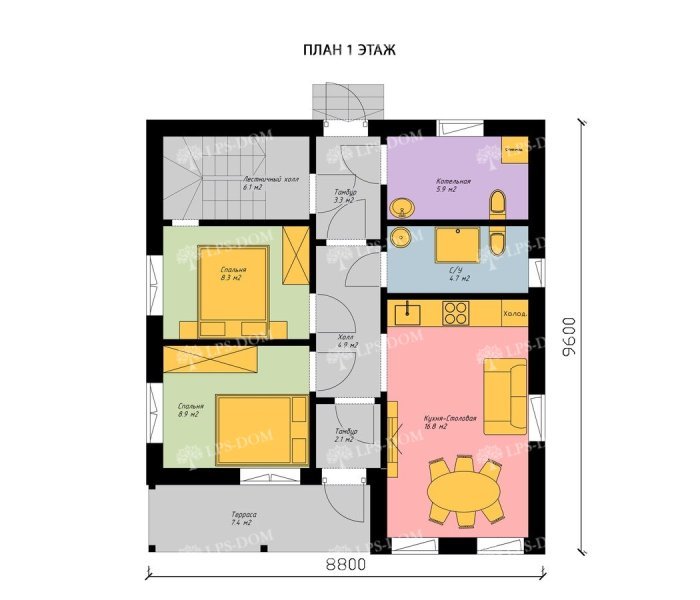 КАРКАСНЫЙ ДОМ ИТАЛЬЯНЕЦ планировка 3