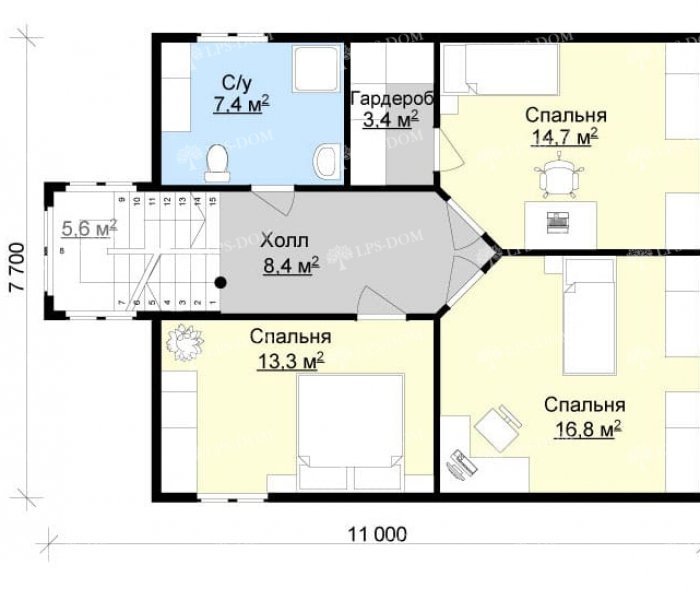 КАРКАСНЫЙ ДОМ РОКВИЛЬ планировка 2