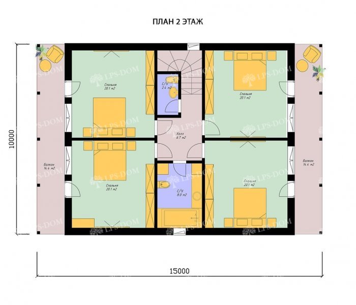 КАРКАСНЫЙ ДОМ ЛИНКОЛЬН планировка 2