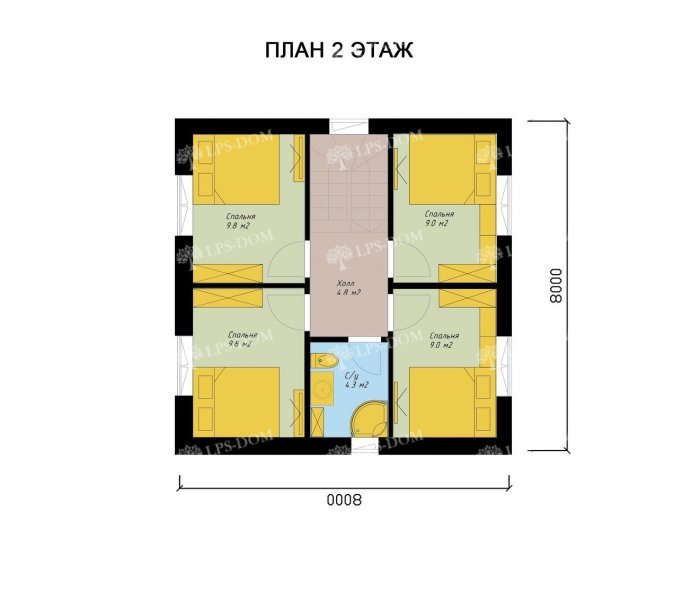 КАРКАСНЫЙ ДОМ КРИСТАЛЛ планировка 2