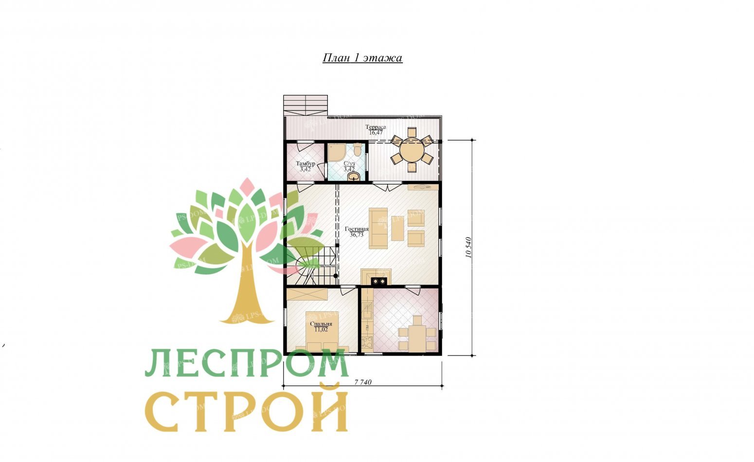 ПРОЕКТ ДОМА ИЗ КЛЕЕНОГО БРУСА ЮТЛАНДИЯ ПОД КЛЮЧ фото 6