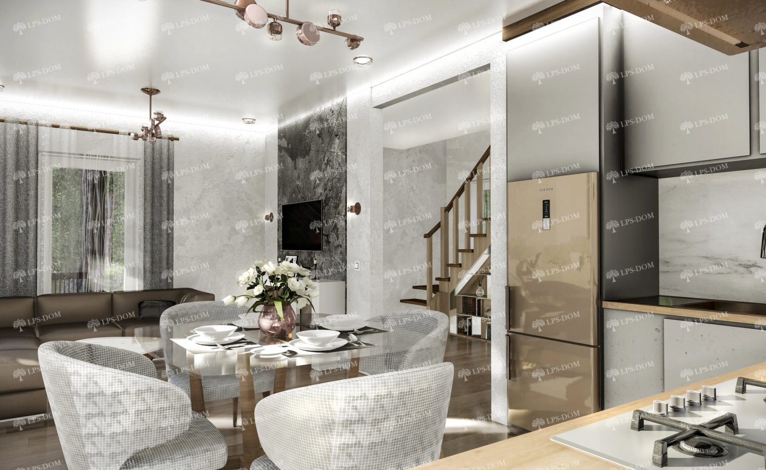 КАРКАСНЫЙ ДОМ АНЖЕ фото интерьера 8