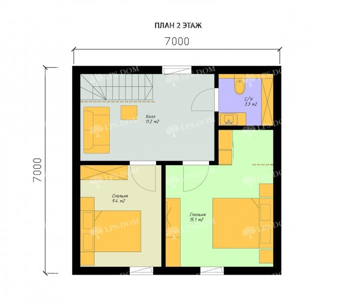 КАРКАСНЫЙ ДОМ АНЖЕ планировка 2