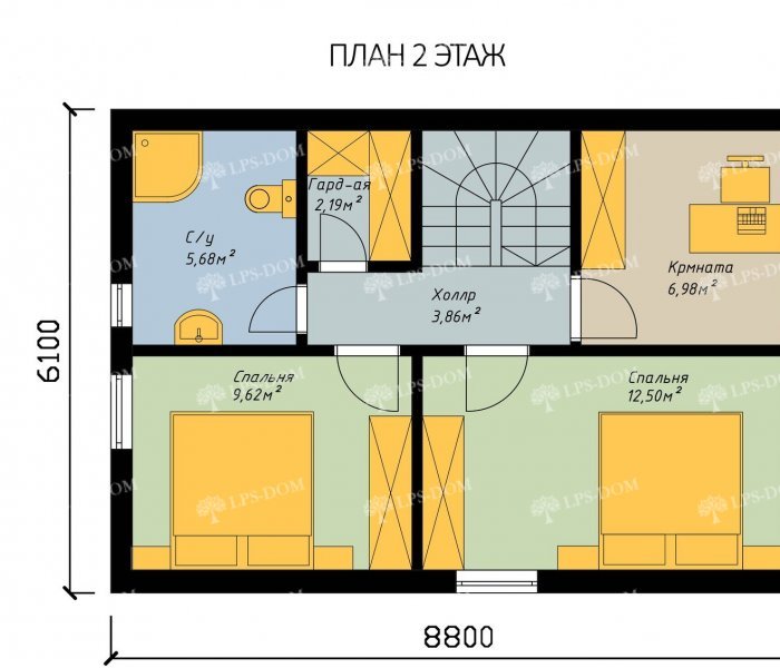 КАРКАСНЫЙ ДОМ ПАРМА планировка 2