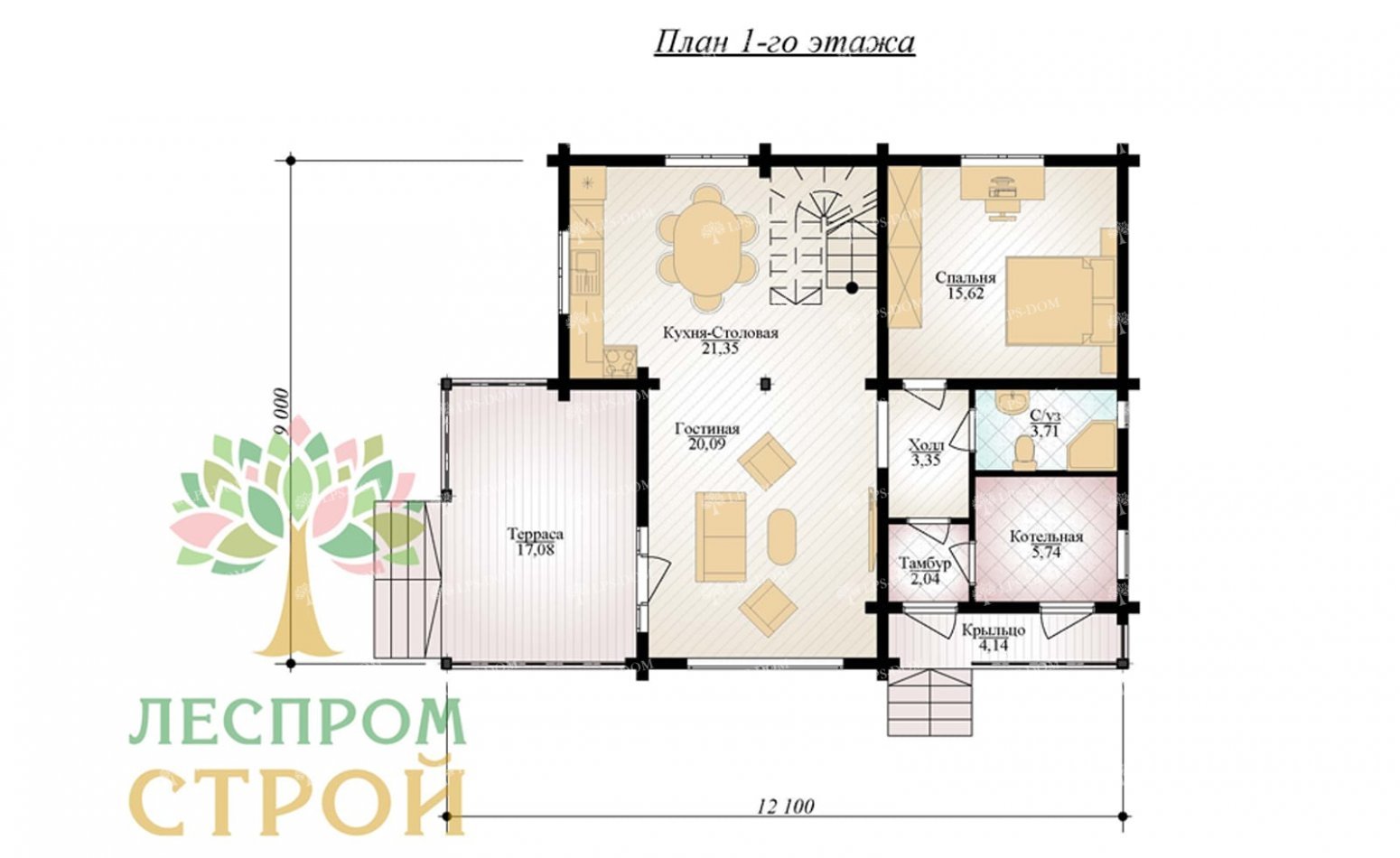 ПРОЕКТ ДОМА ИЗ КЛЕЕНОГО БРУСА ВЕНЕРА фото 6