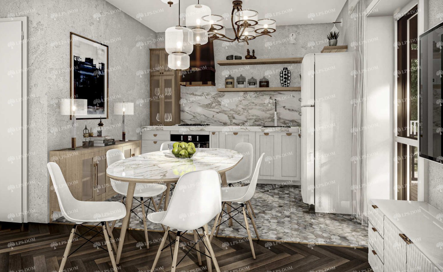 КАРКАСНЫЙ ДОМ БОРДО фото интерьера 6