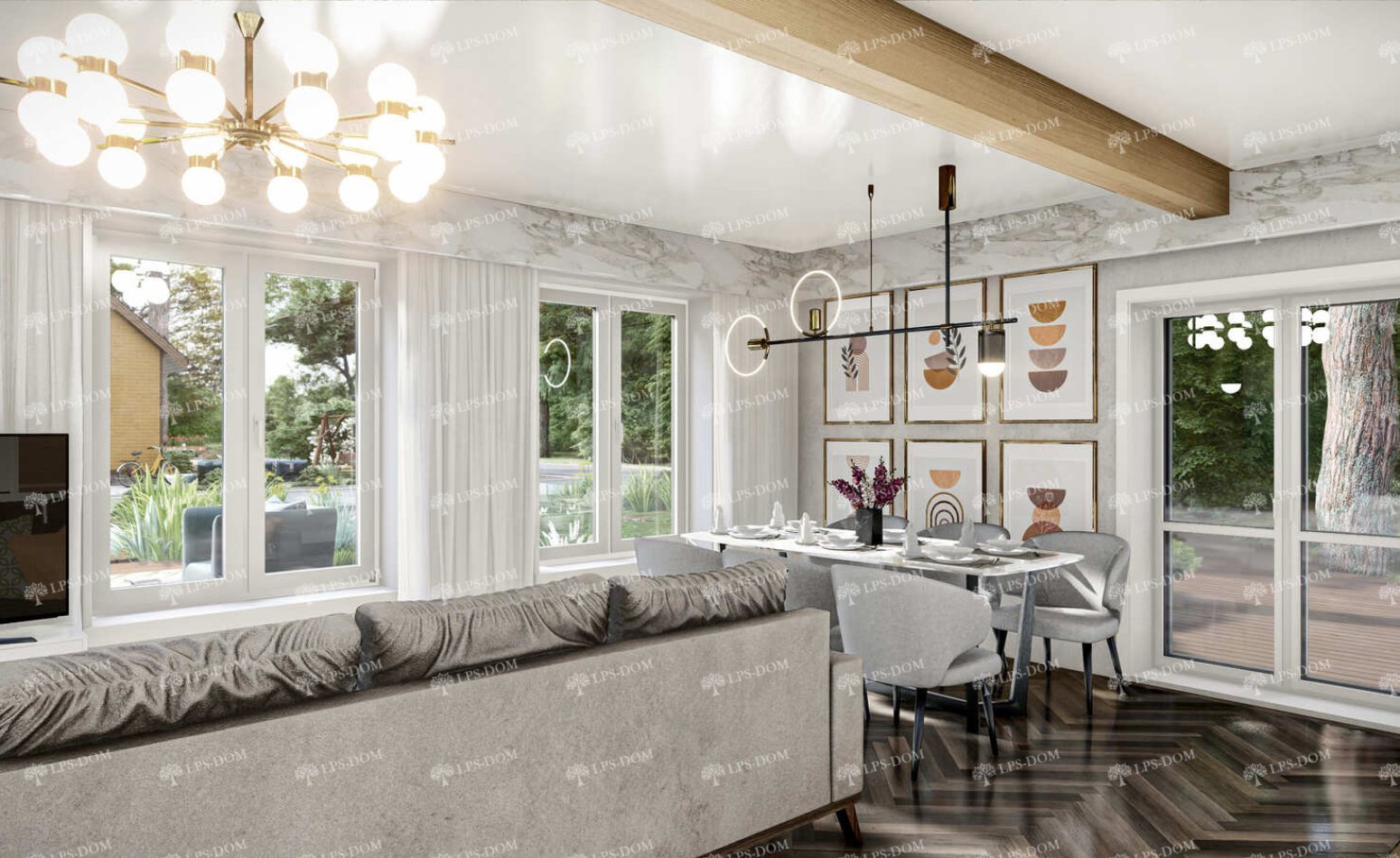 КАРКАСНЫЙ ДОМ САН ДЕНИ фото интерьера 11